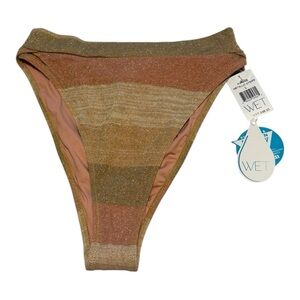 WET Addyson Classic Bikini Bottoms with a Metallic Stripe Size L